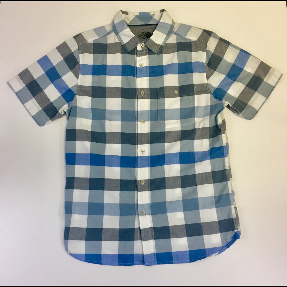 The North Face Mens Medium Plaid Button Up Shirt